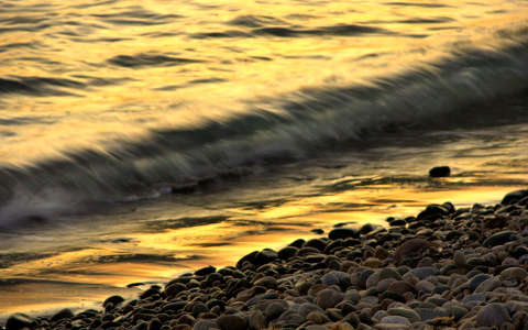 hullám naplemente tenger tengerpart