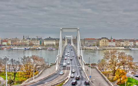 Erzsébet híd, Budapest, Duna, HDR
