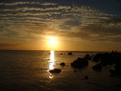 felhő mauritius naplemente tenger