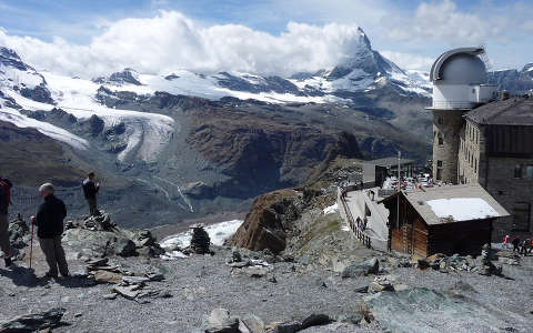Kilátás a Matterhornra a Gornergrat tetejéről, Svájc