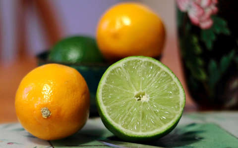 gyümölcs lime narancs