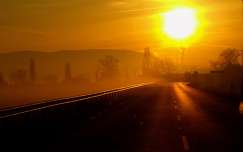 naplemente út címlapfotó ősz köd