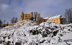 várak és kastélyok címlapfotó németország hohenschwangau alpok tél