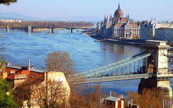 Budapest, Országház, Parlament, Margit híd, Duna, Lánchíd