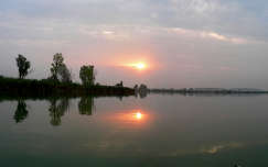 Nagybivalyos-tó, Várpalota, naplemente