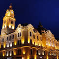 Magyarország, Pécs, Városháza, blue hour