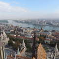 Budapest,Kilátás a Margitszigetig a Mátyás templom tornyából