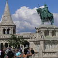 Budapest,Halászbástya a Szt. István szoborral