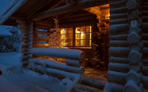 címlapfotó faház ház karácsony