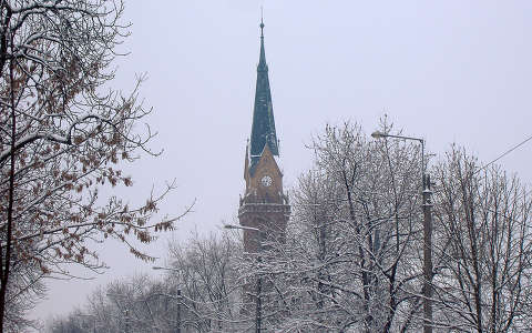 Szarvas. ÚJ Templom télen. Fotó: Csonki