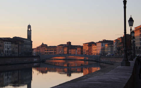 híd lámpa naplemente olaszország