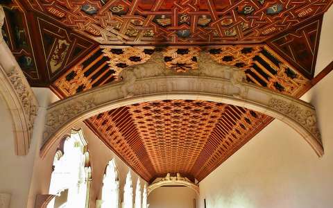 Toledo Spain, ceiling of the corridor at the Monastery San Juan de Dios