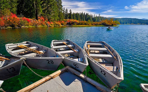 csónak tó ősz