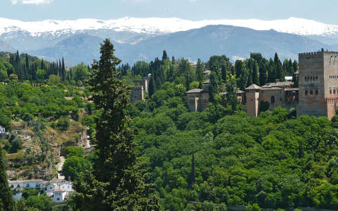 Granada Spain, La Alhambra - Sierra Nevada