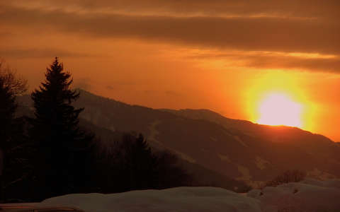 hegy naplemente tél