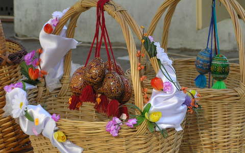Húsvéti dekoráció Ungváron,Ukrajna