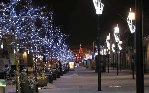 karácsonyi dekoráció lámpa tél éjszakai képek