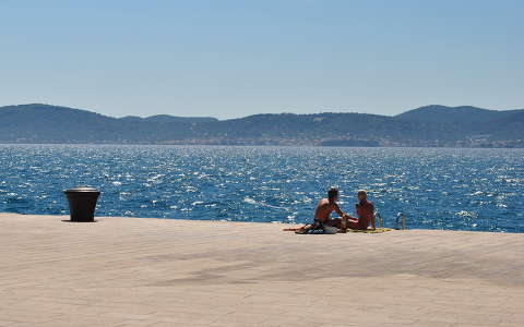 Kikötő, nyár, Zadar, Horvátország
