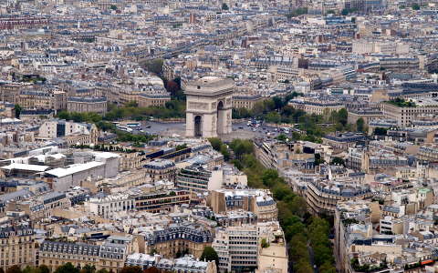 a Diadalív az Eiffel-toronyból,Párizs,Frnciaország