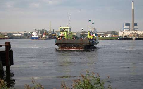 Velzen, (near Amsterdam) The ferry on the North-sea Canal