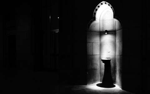 belső tér fekete-fehér fény