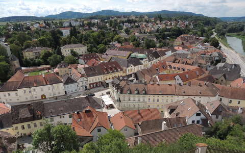 Melk látképe az Apátságból,Ausztria
