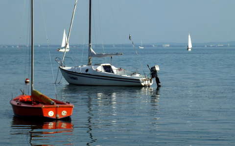 pihenő, víz, Balaton, csónak, Magyarország
