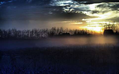 köd naplemente