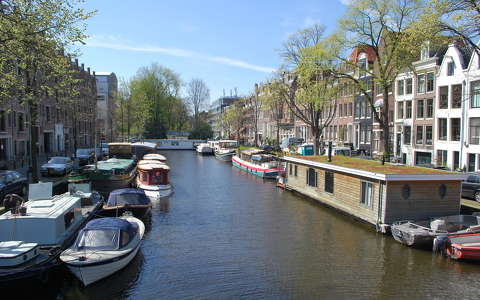 amszterdam csatorna hollandia tavasz