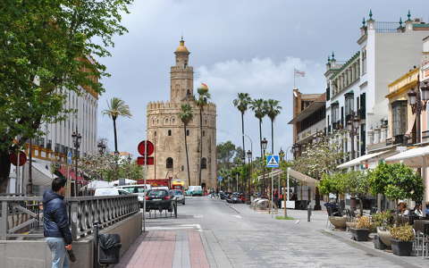 Sevilla, Andalúcía, Torre del Oro, Spanyolország