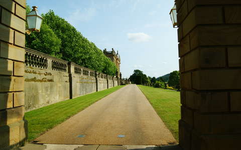 A Pemberley-kastély részlete. Egyesült Királyság.
