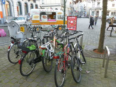 Mobil gofrisütő Brüsszelben