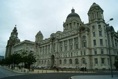 Egykori hajózási társaságok épületei. Liverpool, Egyesült Királyság.