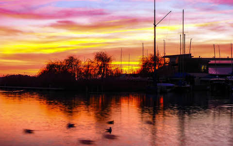 balaton magyarország naplemente tó