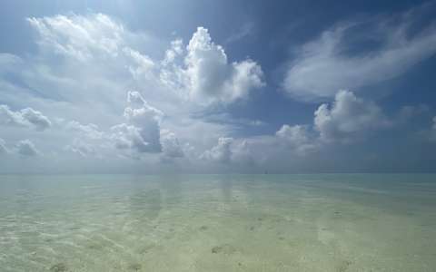 maldív, felhő, óceán, tükröződés