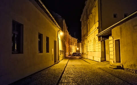 Csehország, Uherský Ostroh (Magyarsárvár) éjszaka