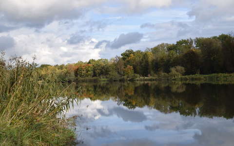 tó tükröződés ősz