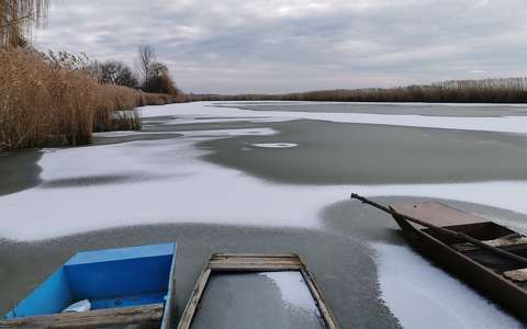 csónak jég tél tó