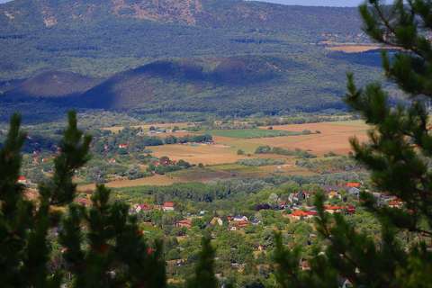hegyoldal, falu, panoráma