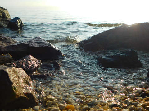 Téli Balaton. Köd.