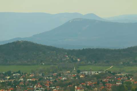 Magyarország, Budai Hegyek, falu, tavasz, panoráma