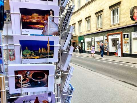 Wien, képeslap, várnegyed