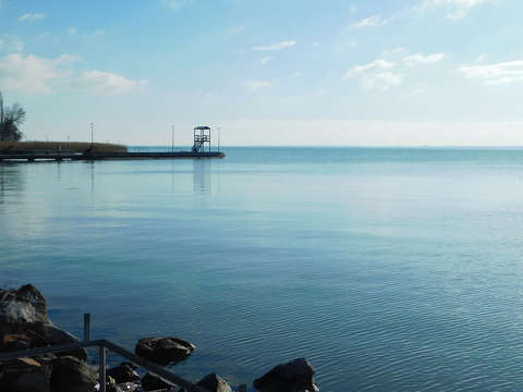 Balatonfüred, téli strand, csend