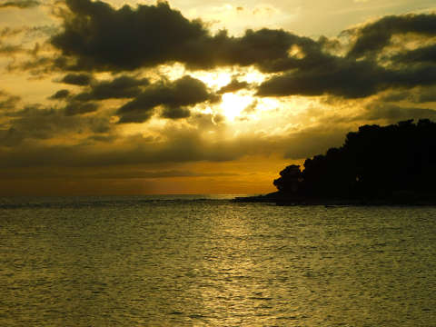 Horvátország, Umag, Adriai tenger, naplemente