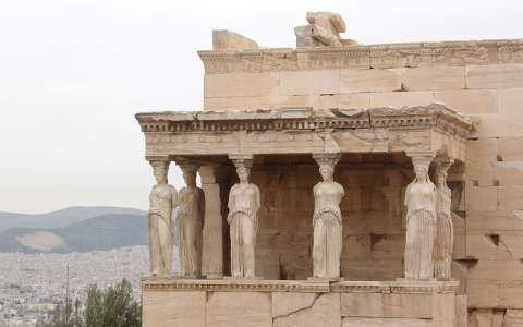 Athén,Akropolis Erechteion, Kariatidák,Görögország