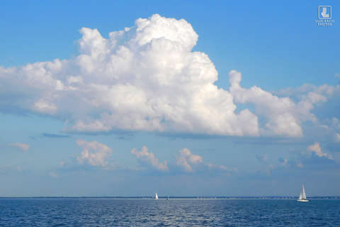 balaton, felhő, víz