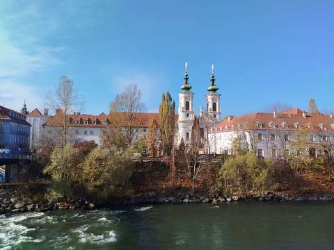 Graz, Mura folyó és a Mariahilferkirche