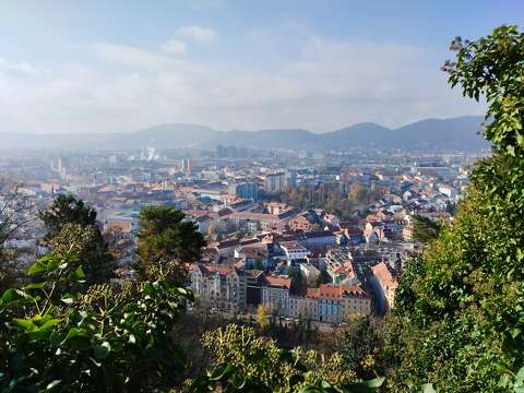 Graz, Schlossberg várnegyedből kilátás a városra
