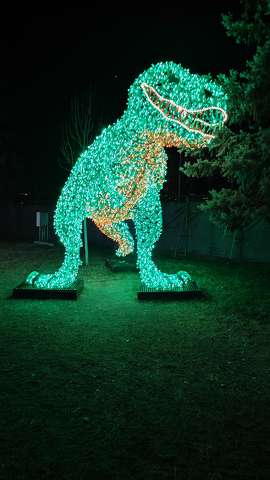 Lumina Park, Budapest, Margitsziget, fények, T-Rex, dinoszaurusz