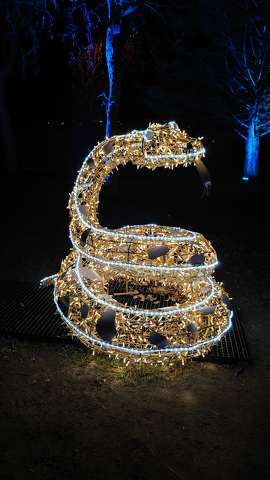 Lumina Park, Budapest, Margitsziget, fények, kígyó